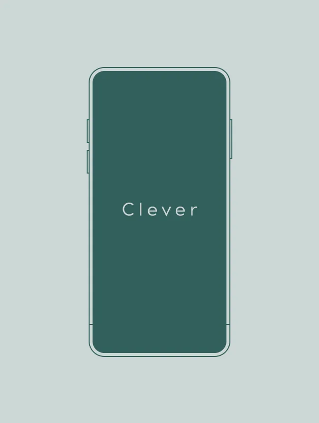 Illustration af en smartphone med Clevers logo på skærmen